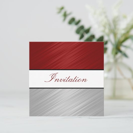 Invitation Fête de l'Argent rouge foncé (Debout devant)