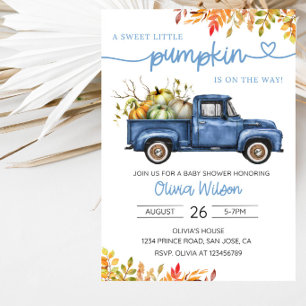 Invitation Fête de l'arrivée d'une petite citrouille adorable