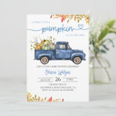 Invitation Fête de l'arrivée d'une petite citrouille adorable (Debout devant)