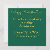 Invitation Fête de l'Australie (Dos)