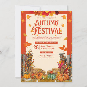 Invitation Fête de l'Automne Art de la Fête des Récoltes