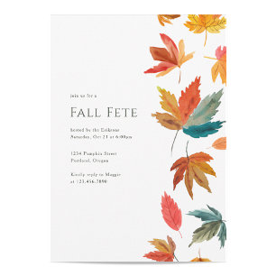 Invitation Fête de l'automne Feuille