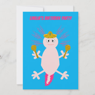 Invitation Fête de l'Axolotl mexicain mort