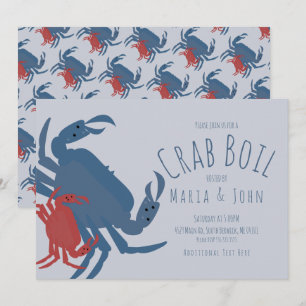 Invitation Fête de l'ébullition de crabe Anniversaire Dîner C