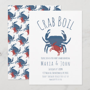 Invitation Fête de l'ébullition de crabes Baby Shower Écrevi