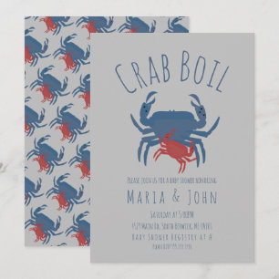 Invitation Fête de l'ébullition de crabes Baby Shower Écrevi