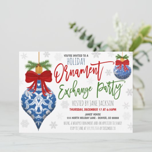 Invitation Fête de l'échange d'ornement (Debout devant)