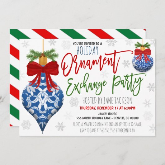 Invitation Fête de l'échange d'ornement (Devant / Derrière)
