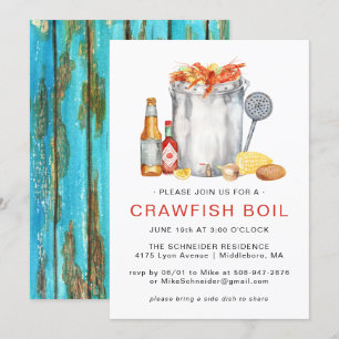 Invitation Fête de l'écrevisse en été   Barbecue de fruits de