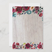 Invitation Fête de l'Elegant Burgundy Navy (Dos)