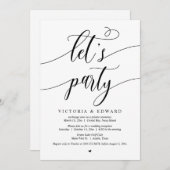 Invitation Fête de l'Elopement mariage, Faisons la fête (Devant / Derrière)