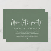 Invitation Fête de l'Elopement mariage, Faisons la fête (Devant / Derrière)