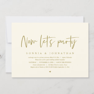 Invitation Fête de l'Elopement mariage, Faisons la fête