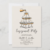 Invitation Fête de l'engagement à la main chic branchée (Devant)