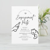 Invitation Fête de l'engagement avec gribouillis fantaisie (Debout devant)