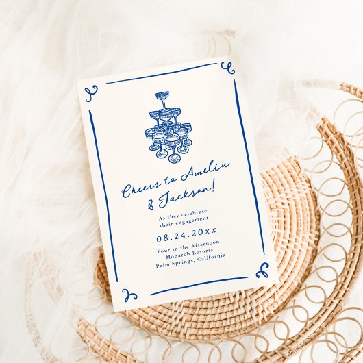 Invitation Fête de l'engagement avec main fantaisie