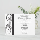 Invitation Fête de l'engagement Black and White Swils (Debout devant)