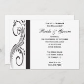 Invitation Fête de l'engagement Black and White Swils (Devant / Derrière)