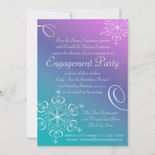 Invitation Fête de l'engagement des snowflèches (Devant)