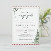 Invitation Fête de l'engagement Mariage photo de Noël (Debout devant)