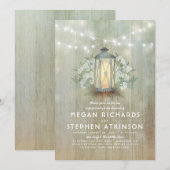 Invitation Fête de l'engagement rustique de la lanterne et du (Devant / Derrière)