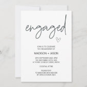 Invitation Fête de l'engagement très engagé Noir Blanc Simple (Devant)