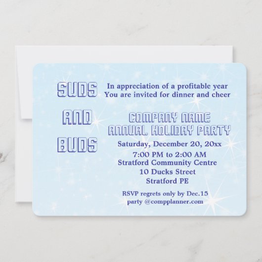 Invitation Fête de l'entreprise Invitation. (Devant)