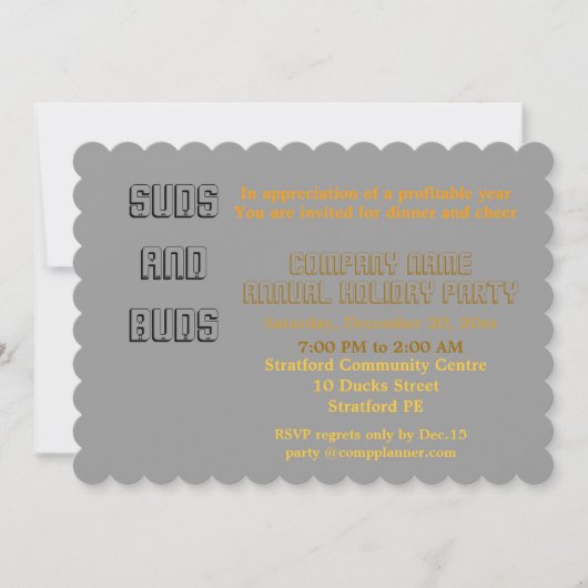 Invitation Fête de l'entreprise Invitation. (Devant)