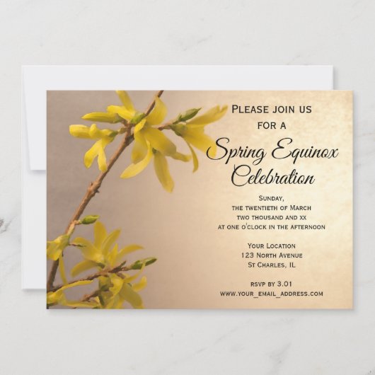 Invitation Fête de l'équinoxe de printemps de la fleur de For (Devant)