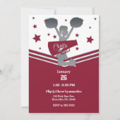 Invitation Fête de l'équipe de Cheer-leading Maroon & Silver  (Dos)
