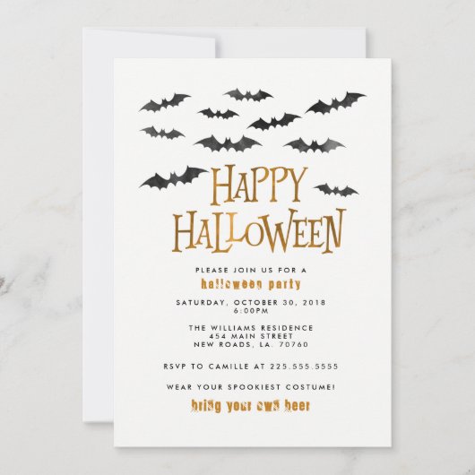 Invitation Fête de l'Halloween (Devant)