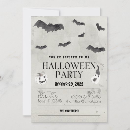 Invitation Fête de l'Halloween (Devant)