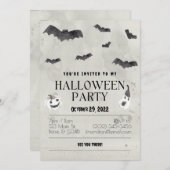 Invitation Fête de l'Halloween (Devant / Derrière)
