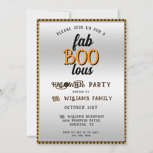 Invitation Fête De L'Halloween (Dos)