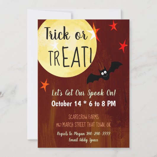 Invitation Fête de l'Halloween (Devant)