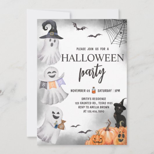 Invitation Fête de l'Halloween (Devant)