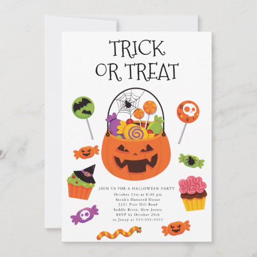 Invitation Fête de l'Halloween (Devant)