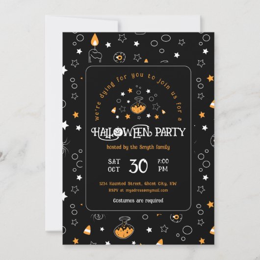Invitation fête de l'halloween (Devant)