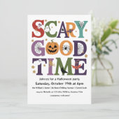Invitation Fête de l'Halloween à l'heure d'effroi (Debout devant)