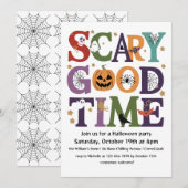 Invitation Fête de l'Halloween à l'heure d'effroi (Devant / Derrière)