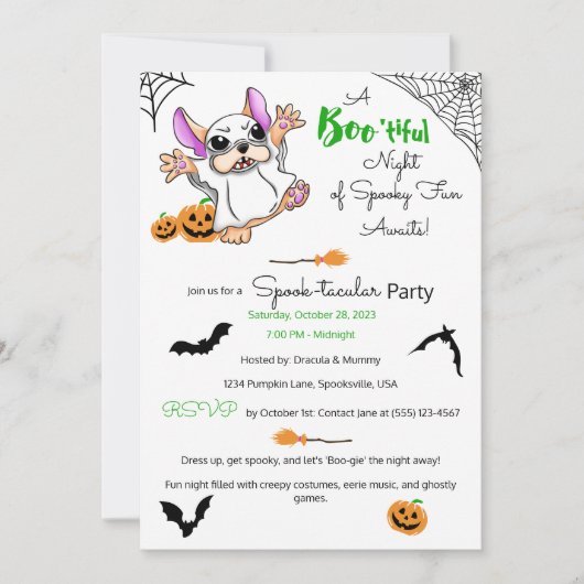 Invitation Fête de l'Halloween citrouille (Devant)