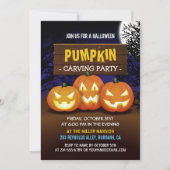 Invitation Fête de l'Halloween de Citrouille de la sculpture (Devant)