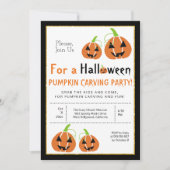 Invitation Fête de l'Halloween de la sculpture citrouille (Devant)