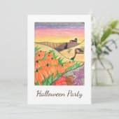 Invitation Fête de l'Halloween de l'art populaire Citrouille  (Debout devant)