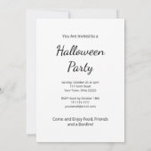 Invitation Fête de l'Halloween de l'art populaire Citrouille  (Dos)