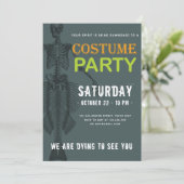 Invitation Fête de l'Halloween de Mermaid Skeleton (Debout devant)