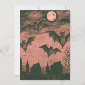 Invitation Fête de l'Halloween des chauves-souris éffrayantes (Dos)