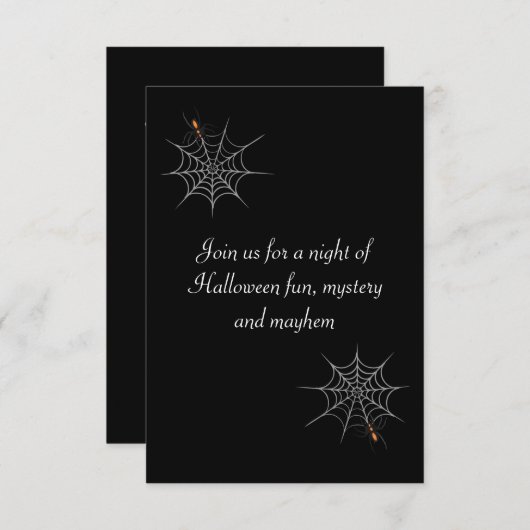 Invitation Fête de l'Halloween "Désir Webbed" (Devant / Derrière)