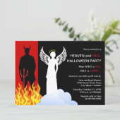 Invitation Fête de l'Halloween du ciel et de l'enfer (Debout devant)