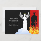 Invitation Fête de l'Halloween du ciel et de l'enfer (Dos)